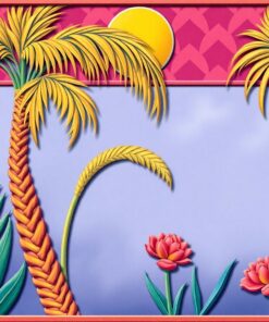 Vintage Deco Palm Relief Paint By Numbers