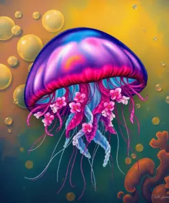 Vintage Deep Sea Jelly paint by numbers