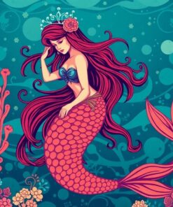 Vintage Deep Sea Mermaid Paint By Numbers