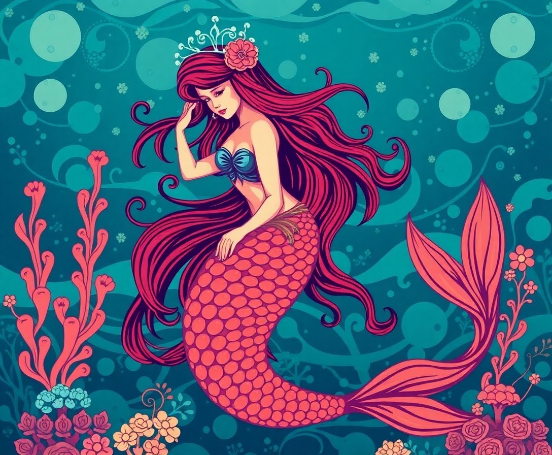 vintage-deep-sea-mermaid-paint-by-numbers-retro-ocean-art