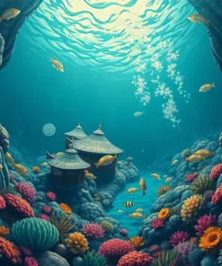 Vintage Deep Sea Oasis paint by numbers