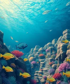 Vintage Deep Sea Oasis paint by numbers