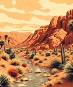 Vintage Desert Creek Oasis Paint By Numbers