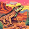 Vintage Desert Lizard Trek Paint By Numbers