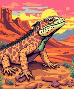 Vintage Desert Lizard Trek Paint By Numbers