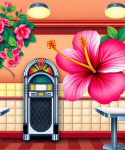 Hibiscus Wall Paint Numbers