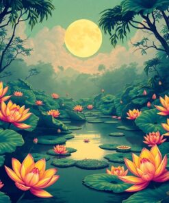 Lotus Pond Paint Numbers