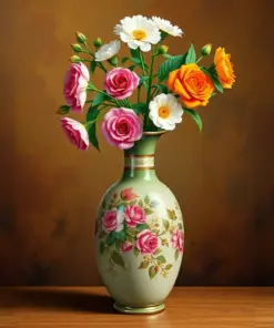 Vintage Double Vase Paint By Numbers