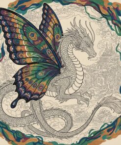 Vintage Dragon Butterfly Encounter Paint By Numbers