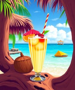 Coconut Drink Paint Numbers