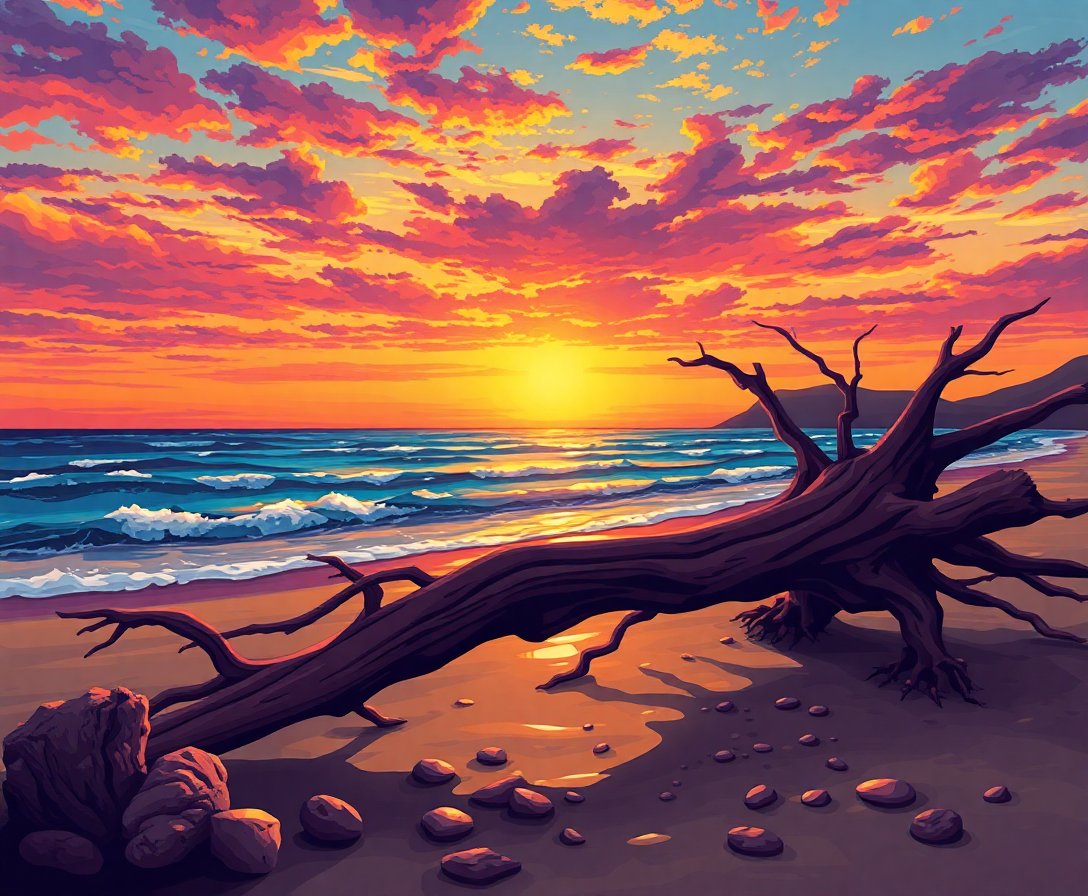 vintage-driftwood-sunset-paint-by-numbers-kit-nostalgic-art