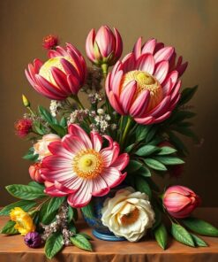 Protea Bouquet Paint Numbers