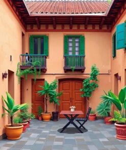 Vintage Earthy Havana Courtyard Paint By Numbers