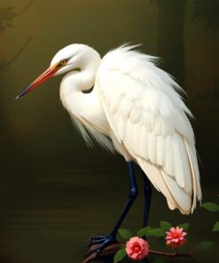 Vintage Egret Classical Realism Paint By Numbers