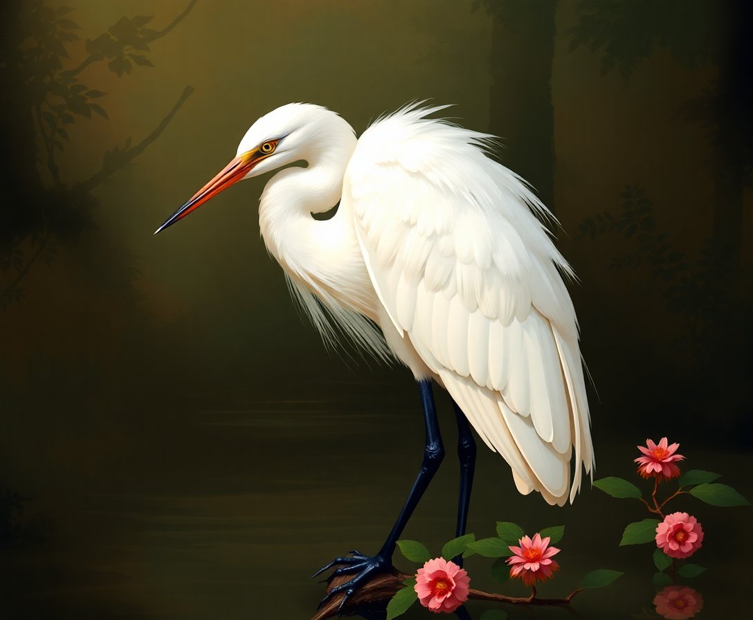 vintage-egret-classical-realism-paint-by-numbers-kit