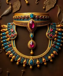 Vintage Egyptian Jeweled Collar Paint By Numbers