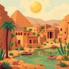 Vintage Egyptian Oasis Paint By Numbers