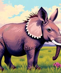 Vintage Elephant Grass Burro Paint By Numbers