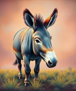 Vintage Elephant Grass Burro Paint By Numbers