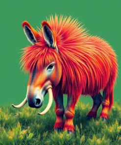 Vintage Elephant Grass Burro paint by numbers