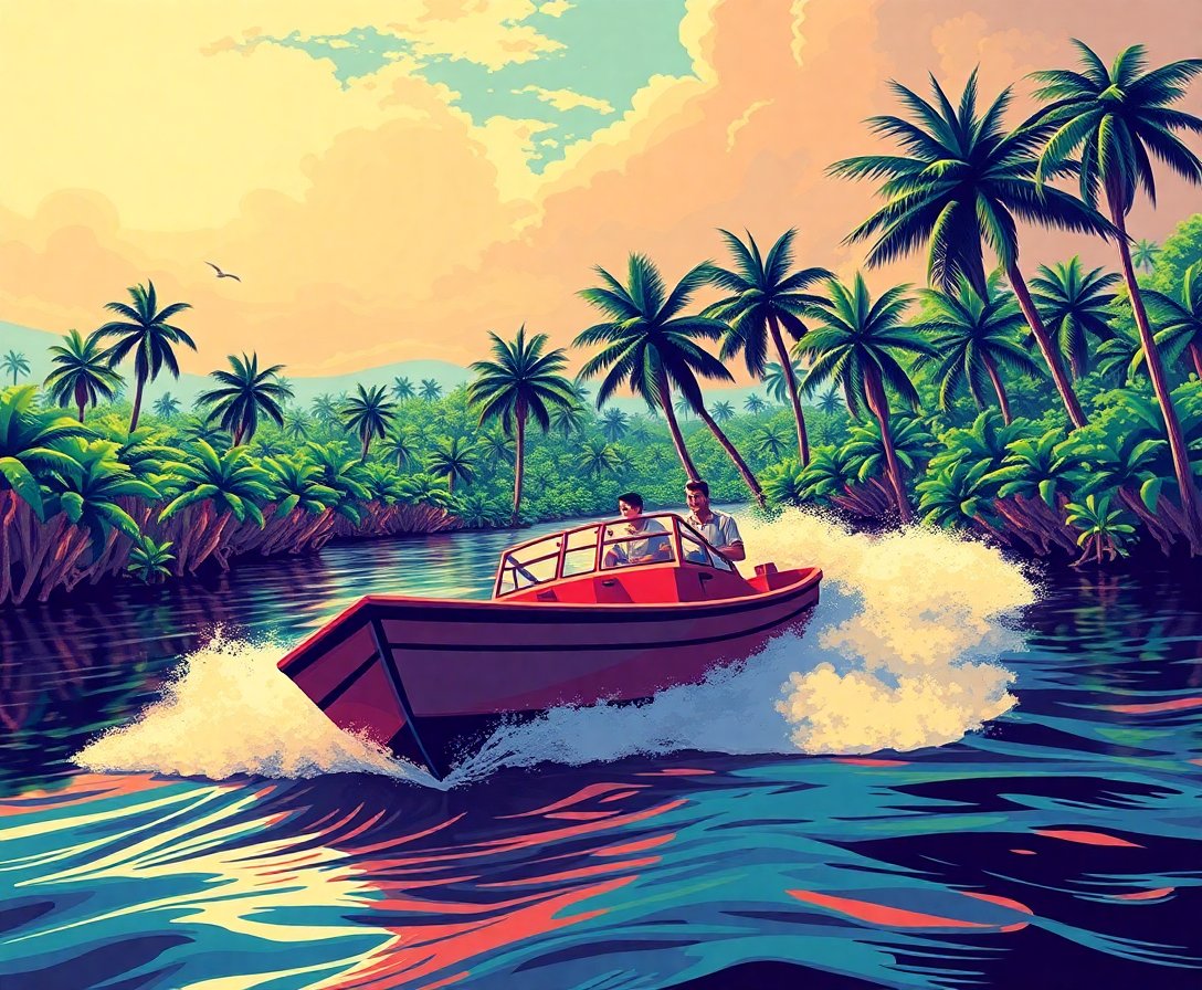 Boat Chase Paint Numbers Boat Chase Paint Numbers