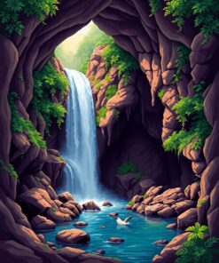 Grotto Falls Paint Numbers