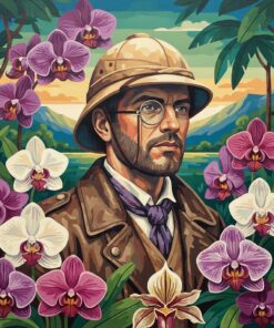 Vintage Explorer Orchid Portrait Paint By Numbers