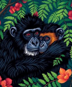 Vintage Fern Primate Embrace Paint By Numbers