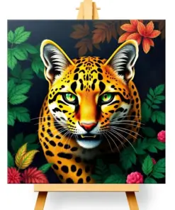 Vintage Fernery Ocelot Prowl Paint by Numbers