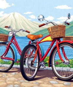 Vintage Fjord Bakery Bikes Paint By Numbers