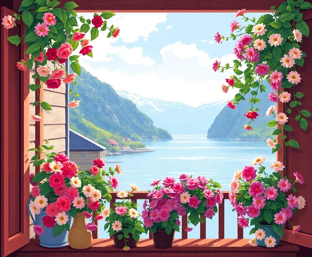 Balcony Blooms Paint Numbers Balcony Blooms Paint Numbers