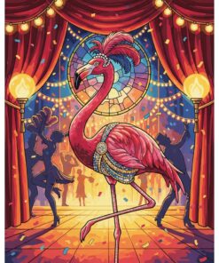 Vintage Flamingo Cabaret Glow Paint By Numbers
