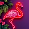 Vintage Flamingo Neon Sign Paint By Numbers