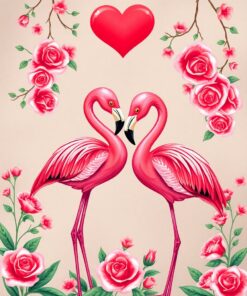 Flamingo Romance Paint Numbers