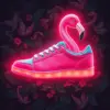 Vintage Flamingo Sneaker Glow Paint By Numbers
