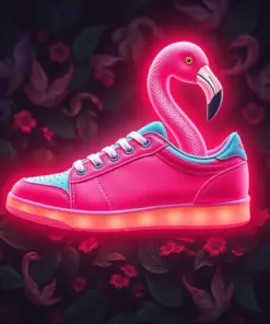 Vintage Flamingo Sneaker Glow Paint By Numbers