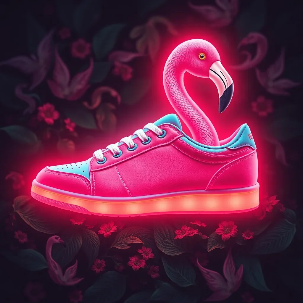 vintage-flamingo-sneaker-glow-paint-by-numbers-paint-by-numbers Vintage Flamingo Sneaker Glow Paint By Numbers