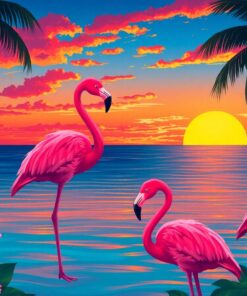 Flamingo Sunset Paint Numbers