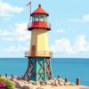 Vintage Florida Coastal Tower Paint By Numbers
