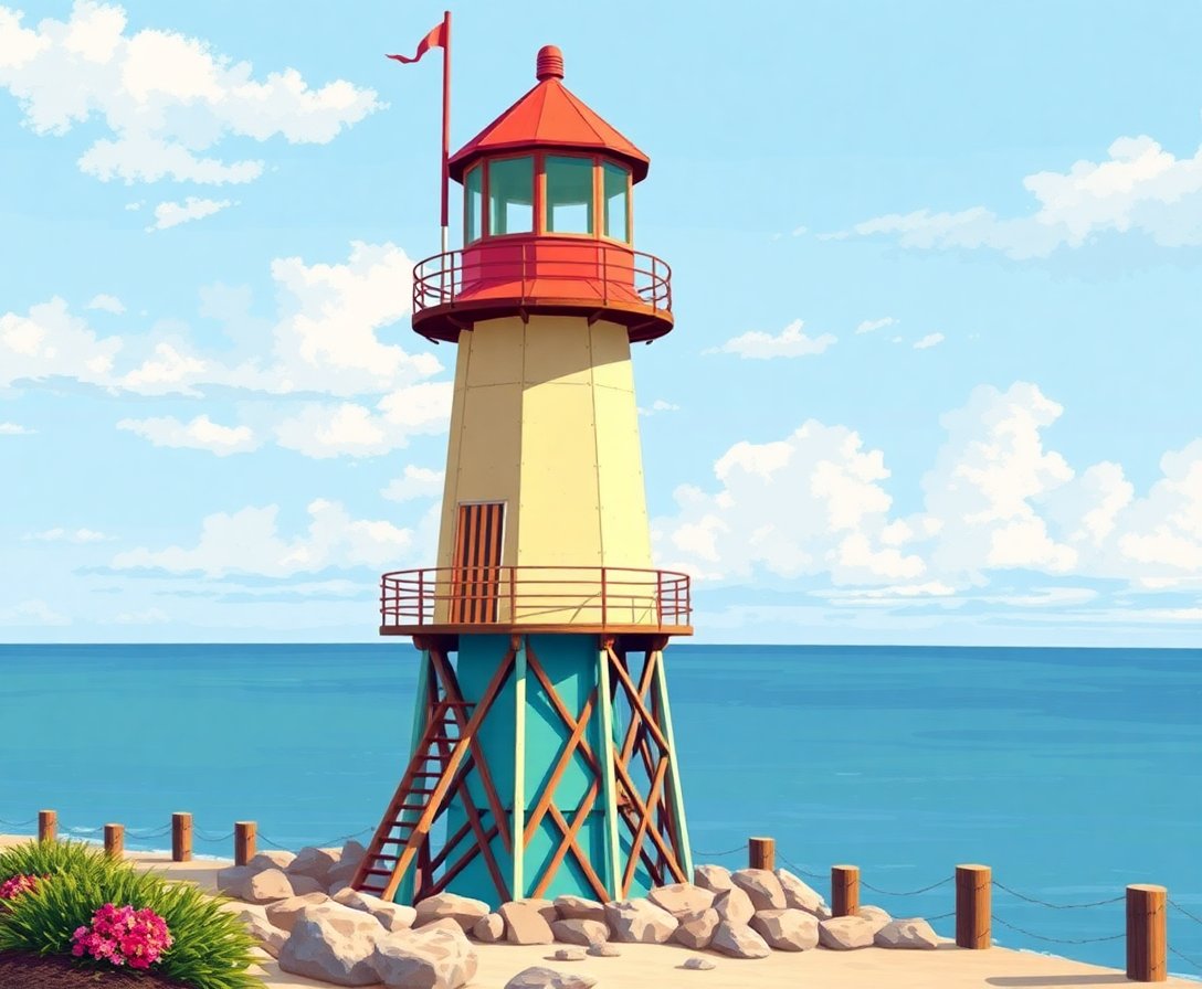 vintage-florida-coastal-tower-paint-by-numbers-kit-nautical-art