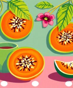 Vintage Formica Papaya Slices Paint By Numbers