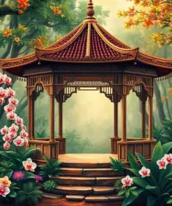 Vintage Fox Orchid Pavilion Paint By Numbers