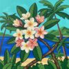 Vintage Frangipani Branch Paint By Numbers