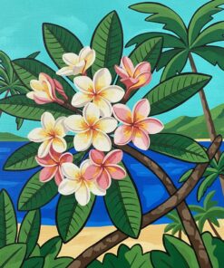 Vintage Frangipani Branch Paint By Numbers