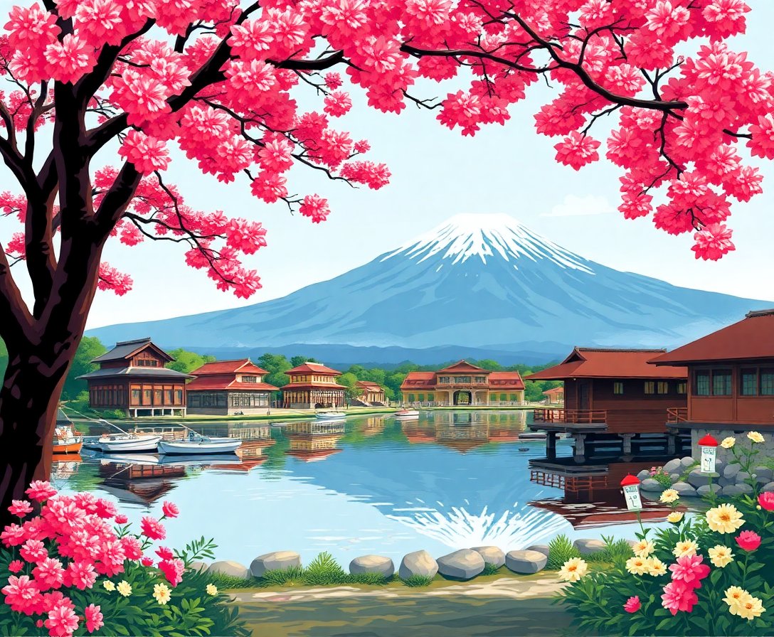 vintage-fuji-summer-postcard-paint-by-numbers-kit