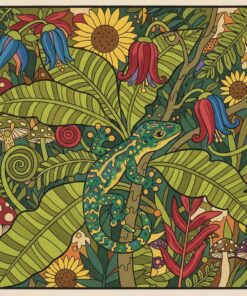 Vintage Gecko Botanical Study Paint By Numbers
