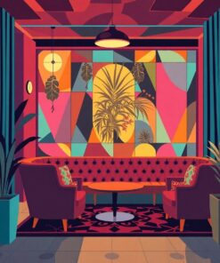 Vintage Geometric Stereo Lounge Paint By Numbers