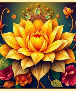 Vintage Gilded Deity Bloom Paint By Numbers