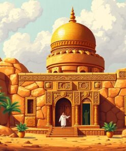 Vintage Gilded Oasis Tomb Paint By Numbers