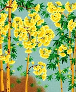 Vintage Ginkgo Bamboo Tapestry Paint By Numbers